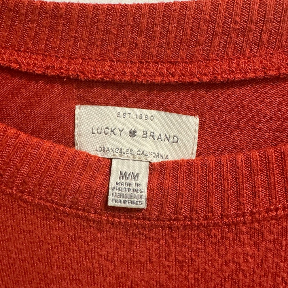 Women’s Lucky Brand pullover cute orange top size M